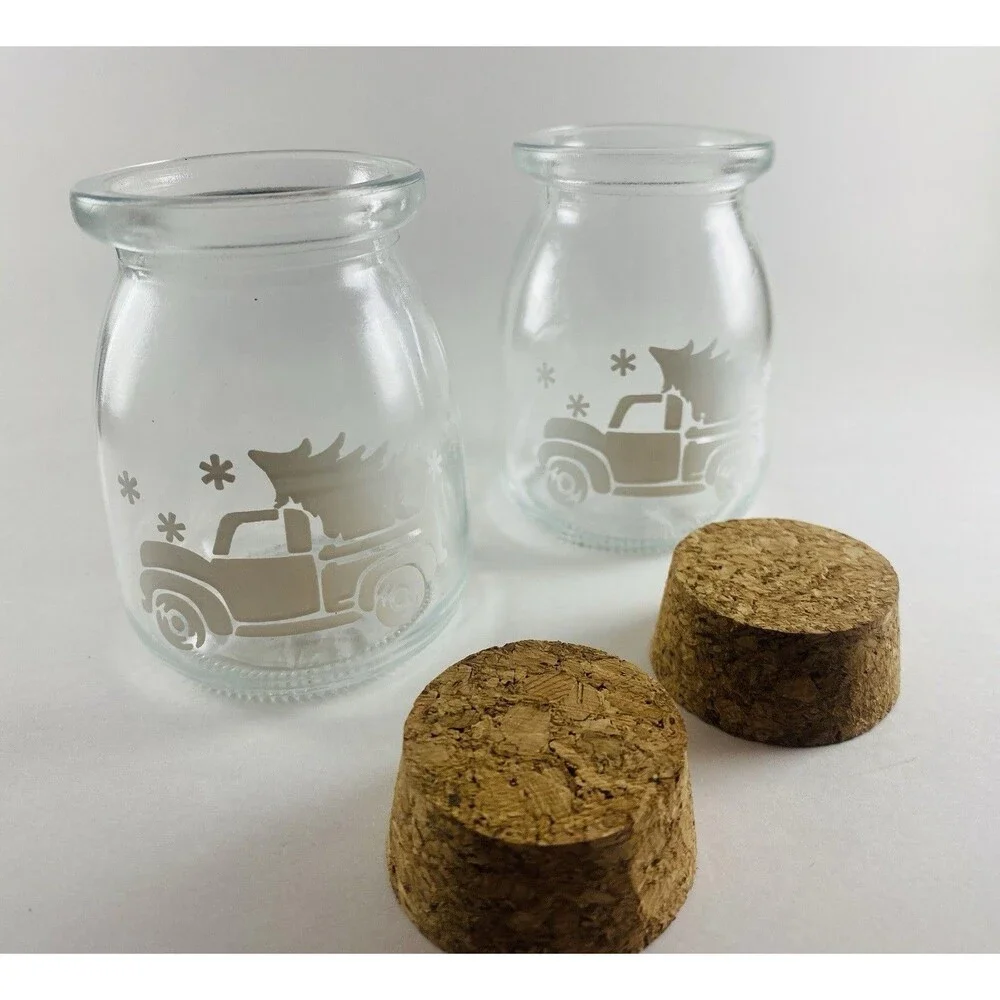 Vintage Glass Apothecary Jars with Stepped Tiered Lids – Set of 2, Elegant Decor